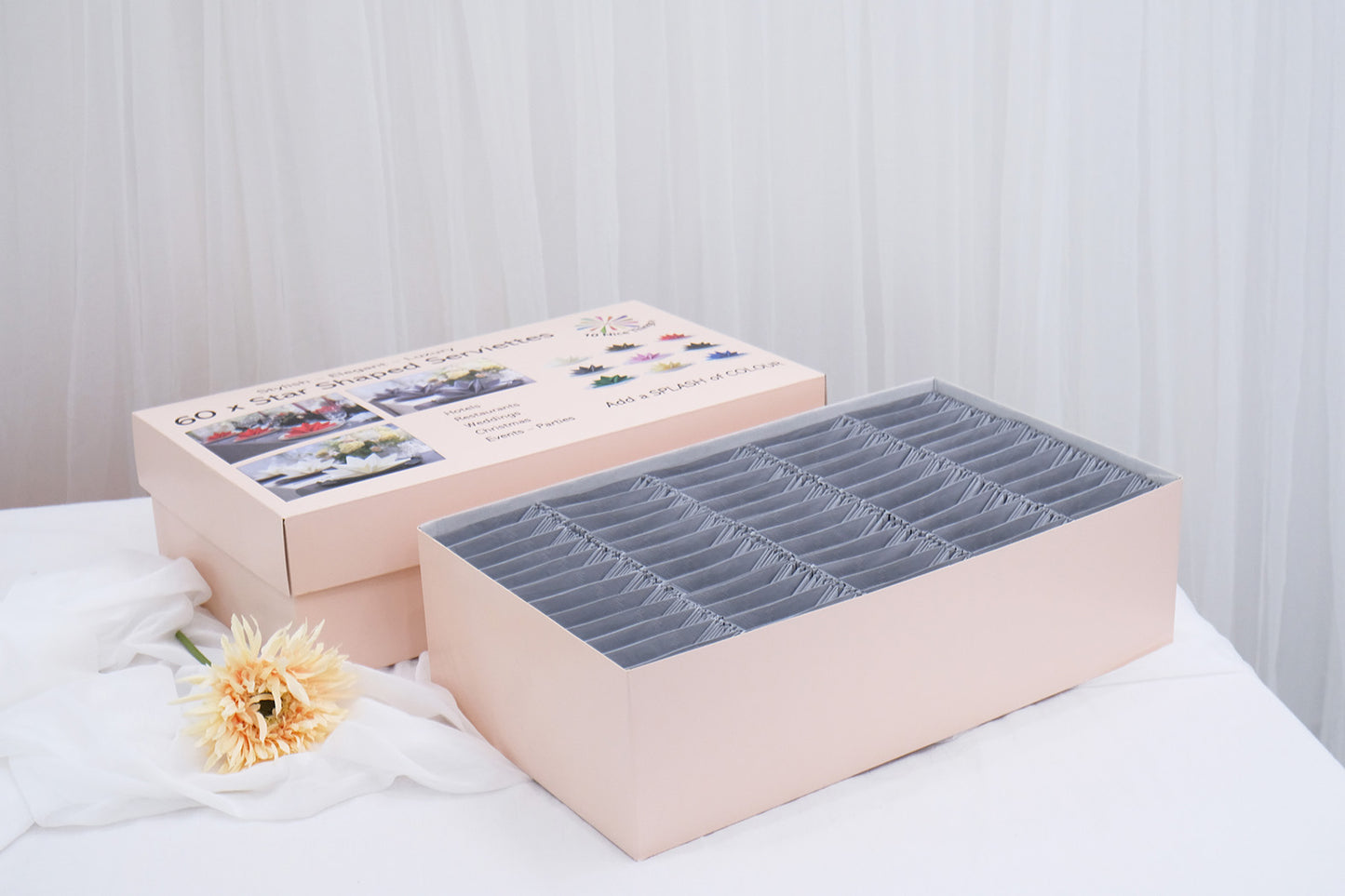 WEDDING SERVIETTES / NAPKINS IN WHITE (See CREAM AND SILVER GREY in the 9 Colour Section)